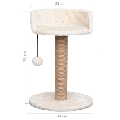 Vidaxl Árbol Para Gatos Con Poste Rascador Hierba Marina 49 Cm_2