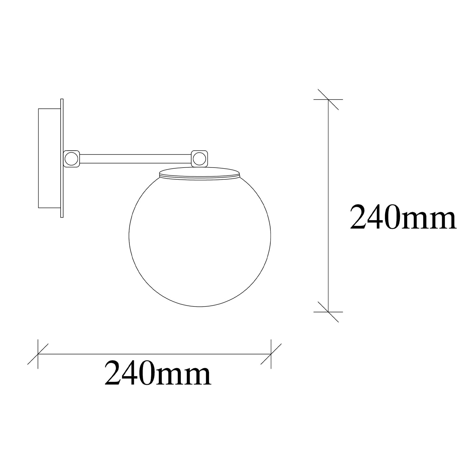 Aplique De Pared, Metal , Negro, 15x24x24, Casquillo E 27 Max 40 W_1