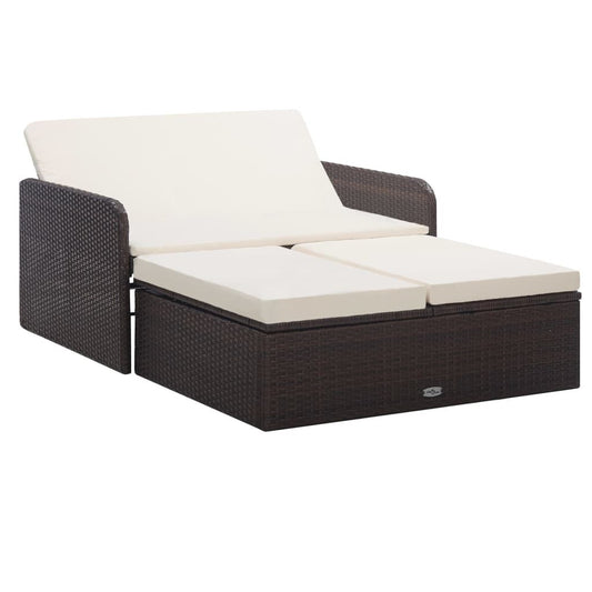 Vidaxl Set Muebles De Jardín 2 Piezas Y Cojines Ratán Sintético Marrón_0