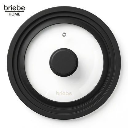 Briebe Totalid Tapa De Sartén Universal Con Borde De Silicona Y Cristal Templado, Multidiámetro 16-18-20 Cm_2