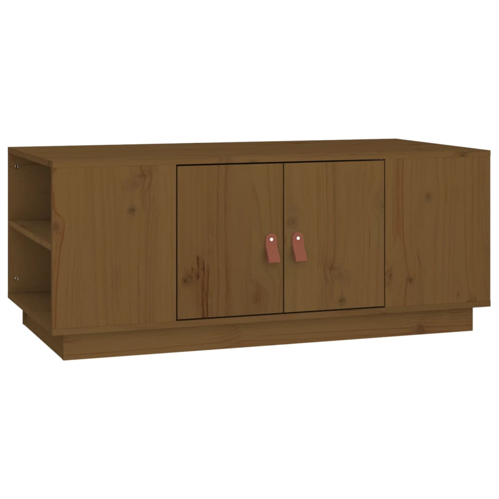 Mesa De Centro Madera Maciza De Pino Marrón Miel 100x50x41 Cm_0