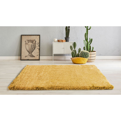 Alfombra De Salón Shaggy Amarillo Mostaza 100x150cm - Decoración - Mobiliario Doméstico_0