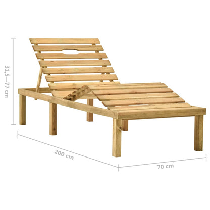 Vidaxl Tumbona De Jardín Con Mesa Y Cojín De Madera De Pino Impregnada_2