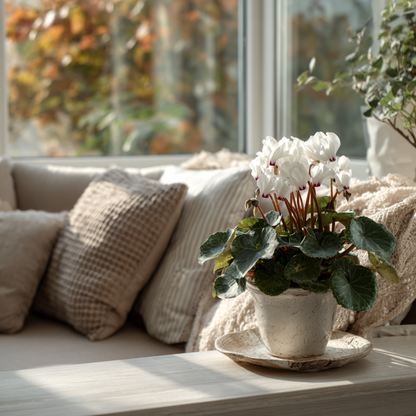 Violeta De Persia - 3 Pzs - Cyclamen Persicum 'metis White' - A10-20cm - ⌀9cm_4