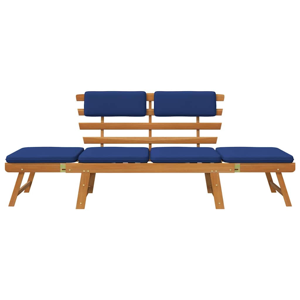 Vidaxl Banco De Jardín Con Cojines 2 En 1 190 Cm Madera Maciza Acacia_3
