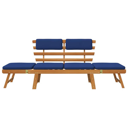 Vidaxl Banco De Jardín Con Cojines 2 En 1 190 Cm Madera Maciza Acacia_3