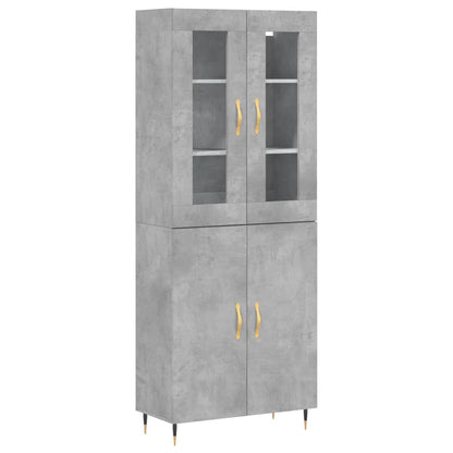 Aparador Alto Madera Contrachapada Gris Hormigón 69,5x34x180 Cm_1
