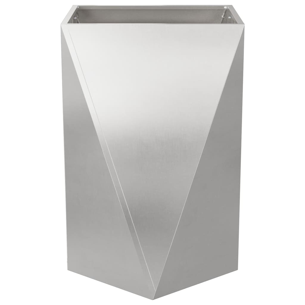 Jardinera 2 Pcs Plateado 50 X 50 X 75 Cm Acero Inoxidable_5