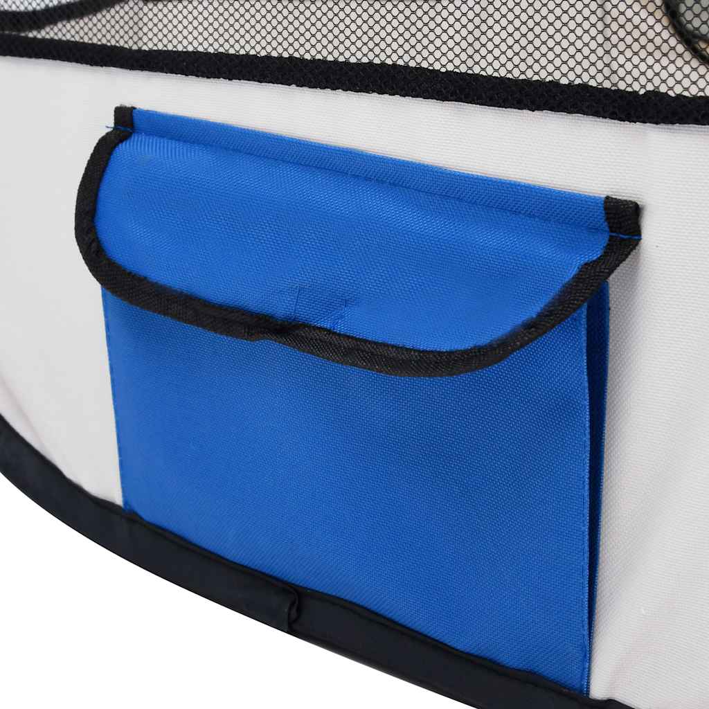 Parque De Perros Plegable Y Bolsa Transporte Azul 110x110x58cm_5