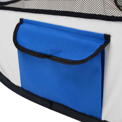 Parque De Perros Plegable Y Bolsa Transporte Azul 110x110x58cm_5