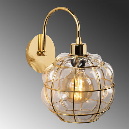 Aplique De Pared, Metal , Oro, 23x27x30, Casquillo E 27 Max 40 W_3