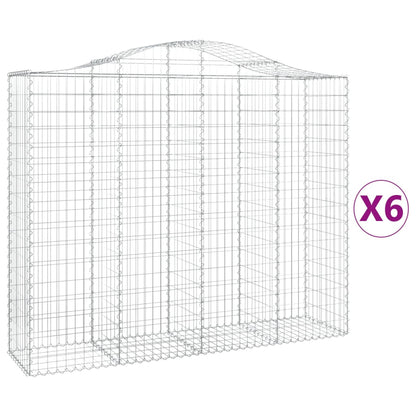 Cestas De Gaviones 6 Uds Forma De Arco Hierro 200x50x160/180 Cm_0