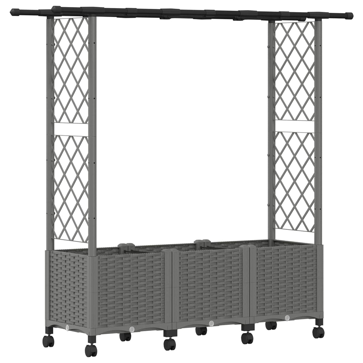 Cama Elevada Con Trellis Y Techo Gris Claro 162,5 X 40 X 142 Cm_0