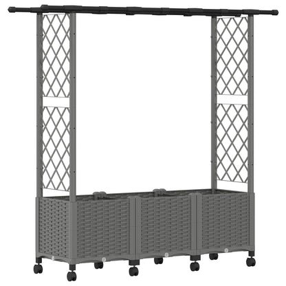 Cama Elevada Con Trellis Y Techo Gris Claro 162,5 X 40 X 142 Cm_0