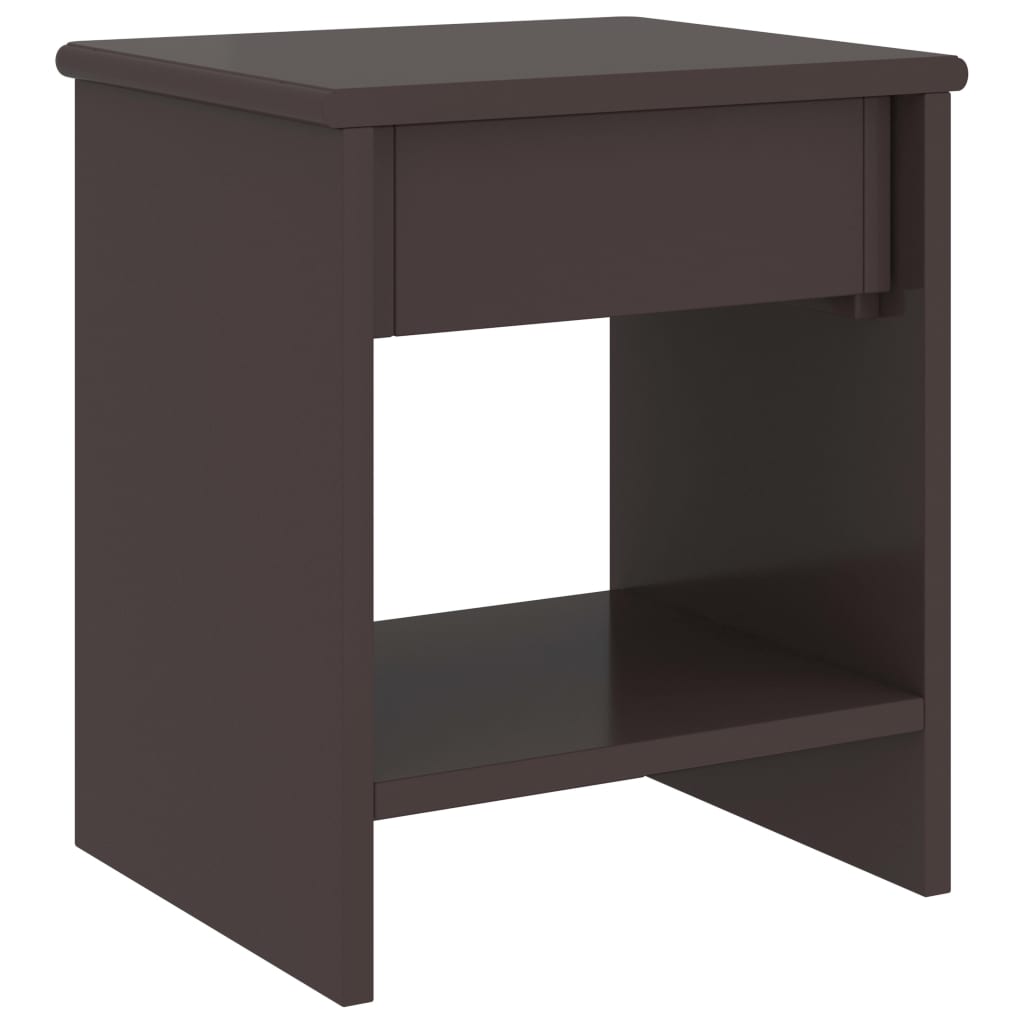 Mesitas De Noche Madera Maciza De Pino Marrón Oscuro 35x30x40cm_2