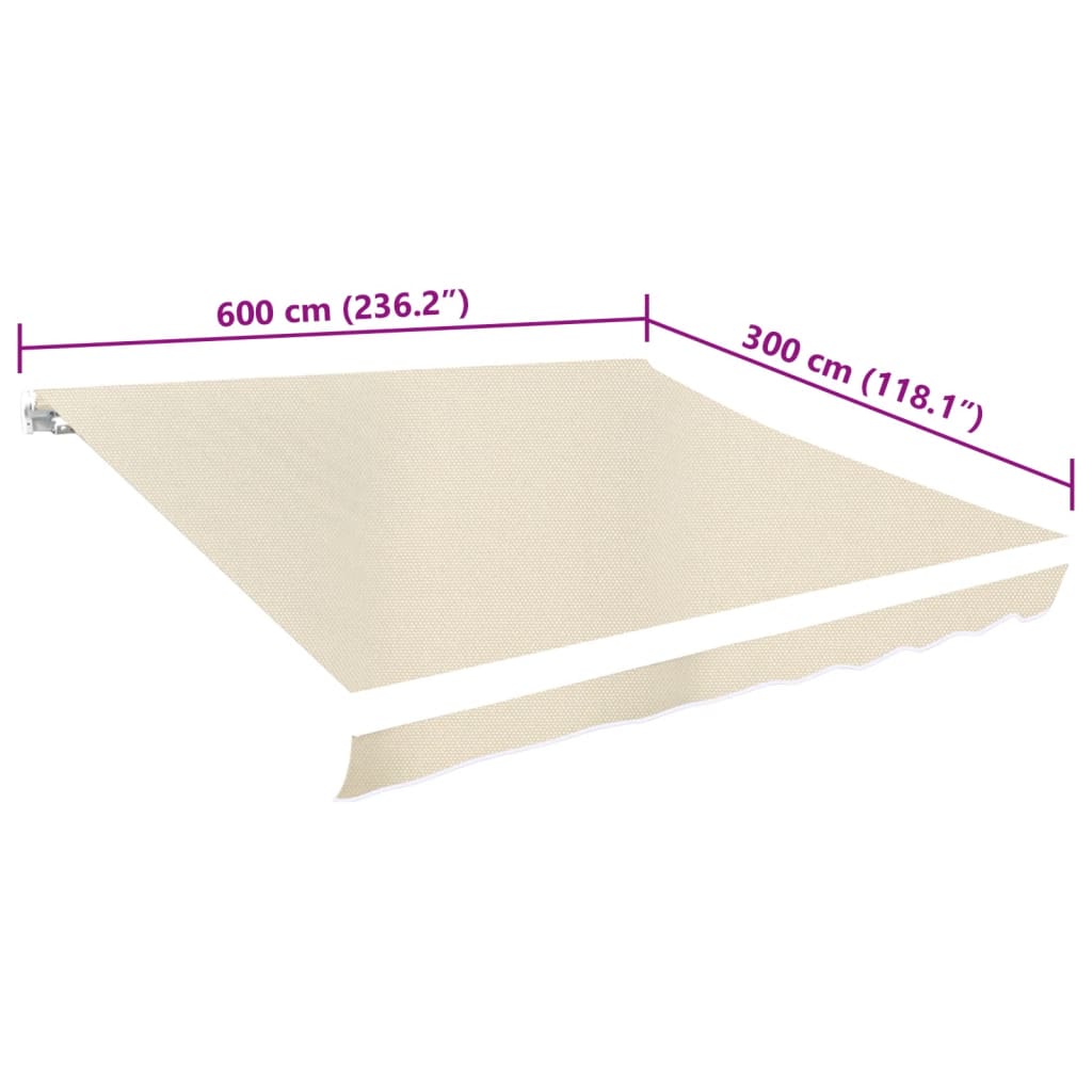 Tela De Repuesto Para Toldo Crema 6x3 M Poliéster_4