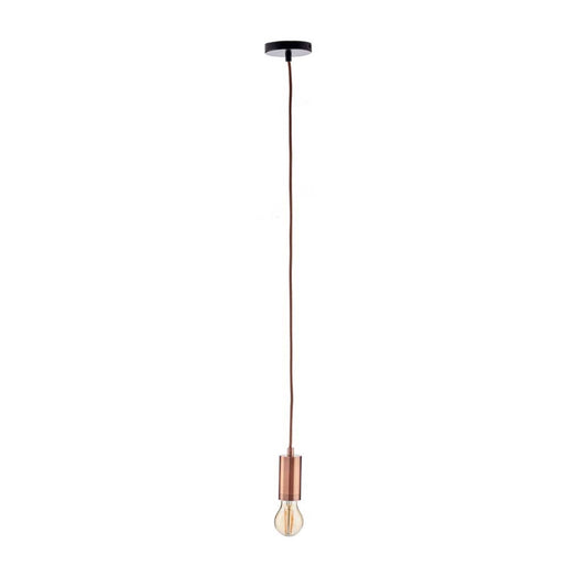 Well Home Lámpara Colgante De Metal Color Bronce Diseño Minimalista Ø10x94,5cm