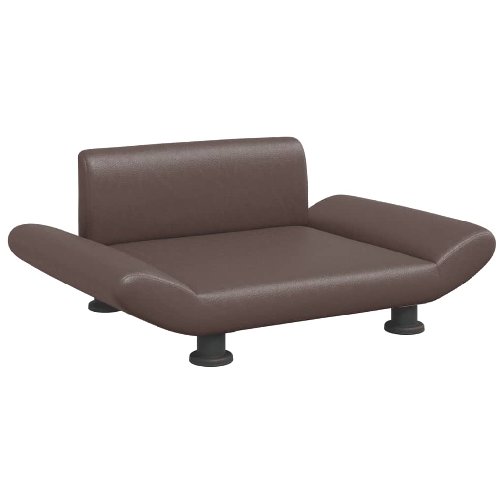 Cama Para Perros De Cuero Sintético Marrón 70x45x28 Cm / Vetonek_3