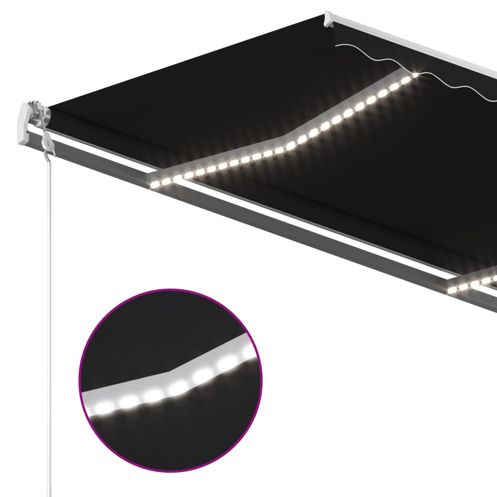 Toldo Automático Led Sensor De Viento Gris Antracita 300x250 Cm_4