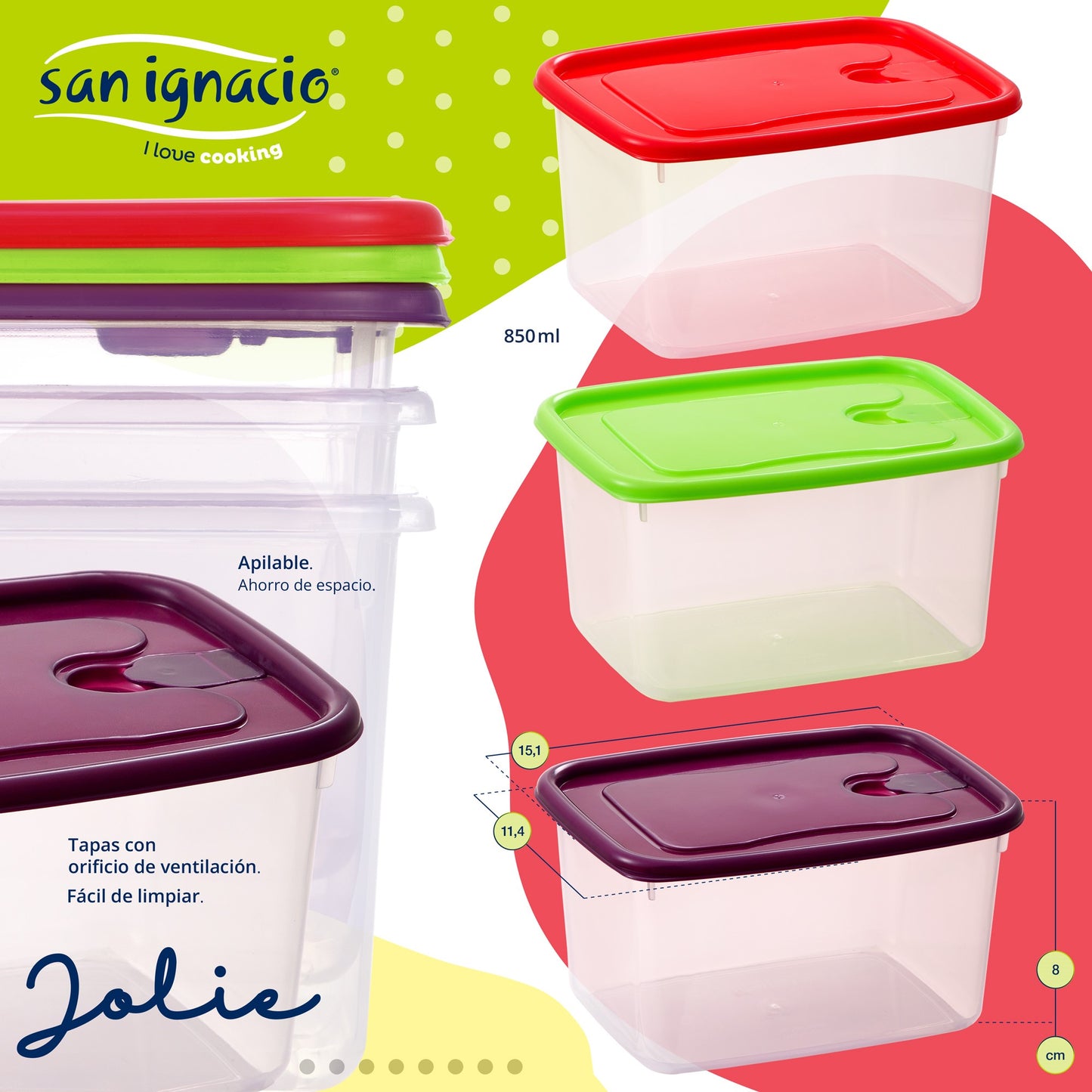 Pack De 3 Sartenes San Ignacio Ø16cm Ø20cm Ø24cm + Set De 3pc Herméticos Plasticos_3