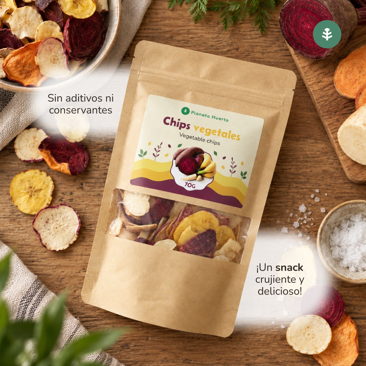 Chips vegetales Planeta Huerto 70 g