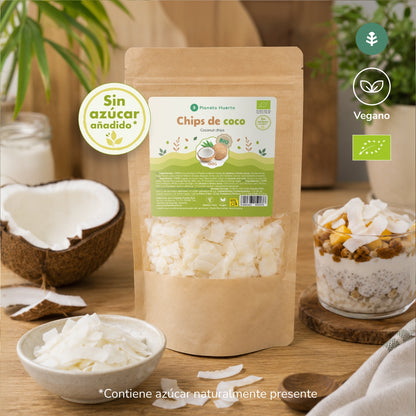 Pack 2x Chips de coco sin azúcar ECO Planeta Huerto 150 g
