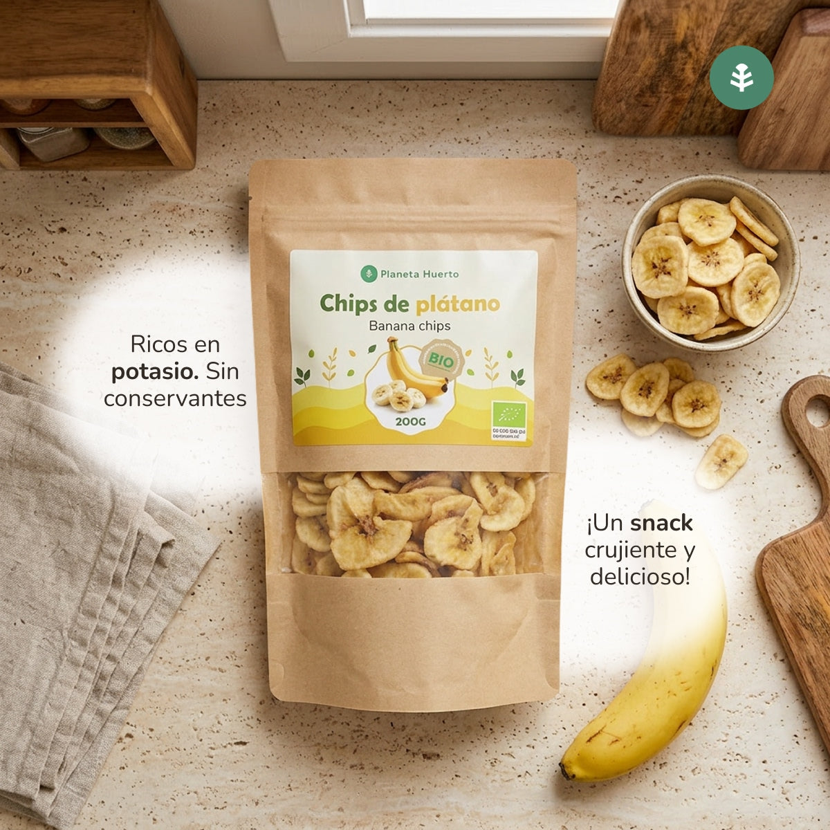Chips de plátano ECO Planeta Huerto 200 g