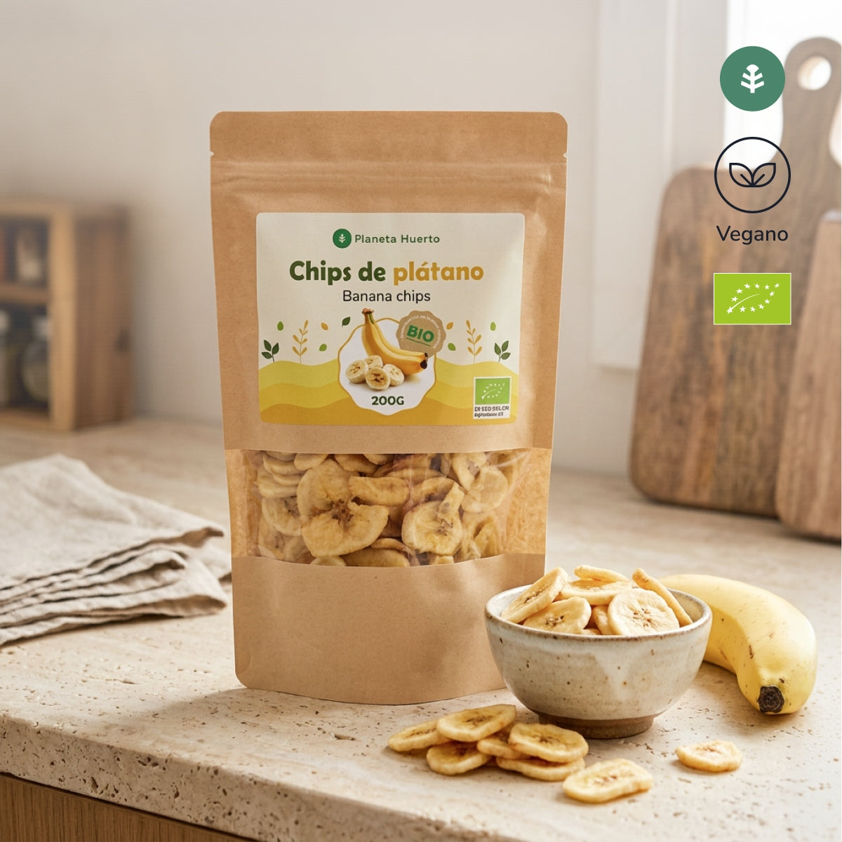 Chips de plátano ECO Planeta Huerto 200 g