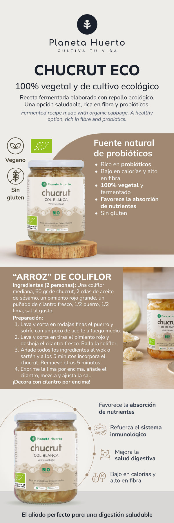 Chucrut Col Blanca ECO Planeta Huerto 420 g