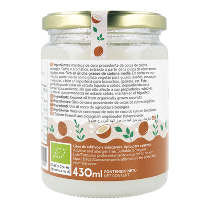 Aceite de coco ECO Planeta Huerto 430 ml