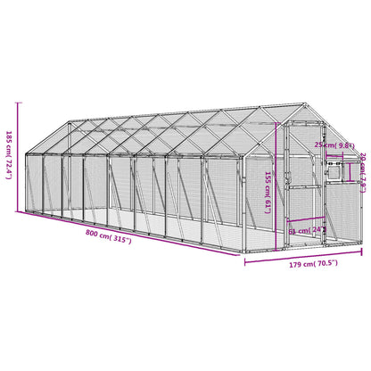 Vidaxl Pajarera De Aluminio Gris Antracita 1,79x8x1,85 M_2
