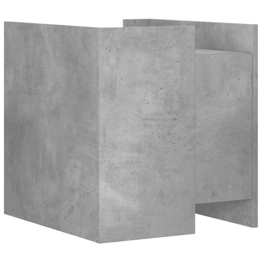 Mesita De Noche Madera De Ingeniería Gris Hormigón 45x50x50 Cm_4