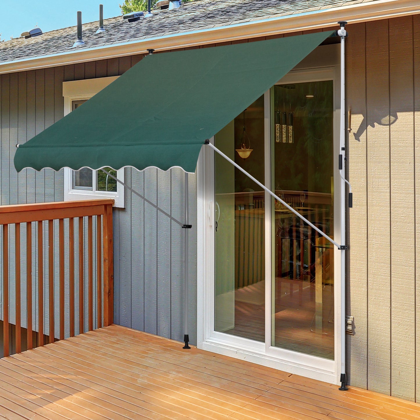 Outsunny Toldo Manual Retráctil 200x150x170-280cm Con Manivela Para Terraza_1
