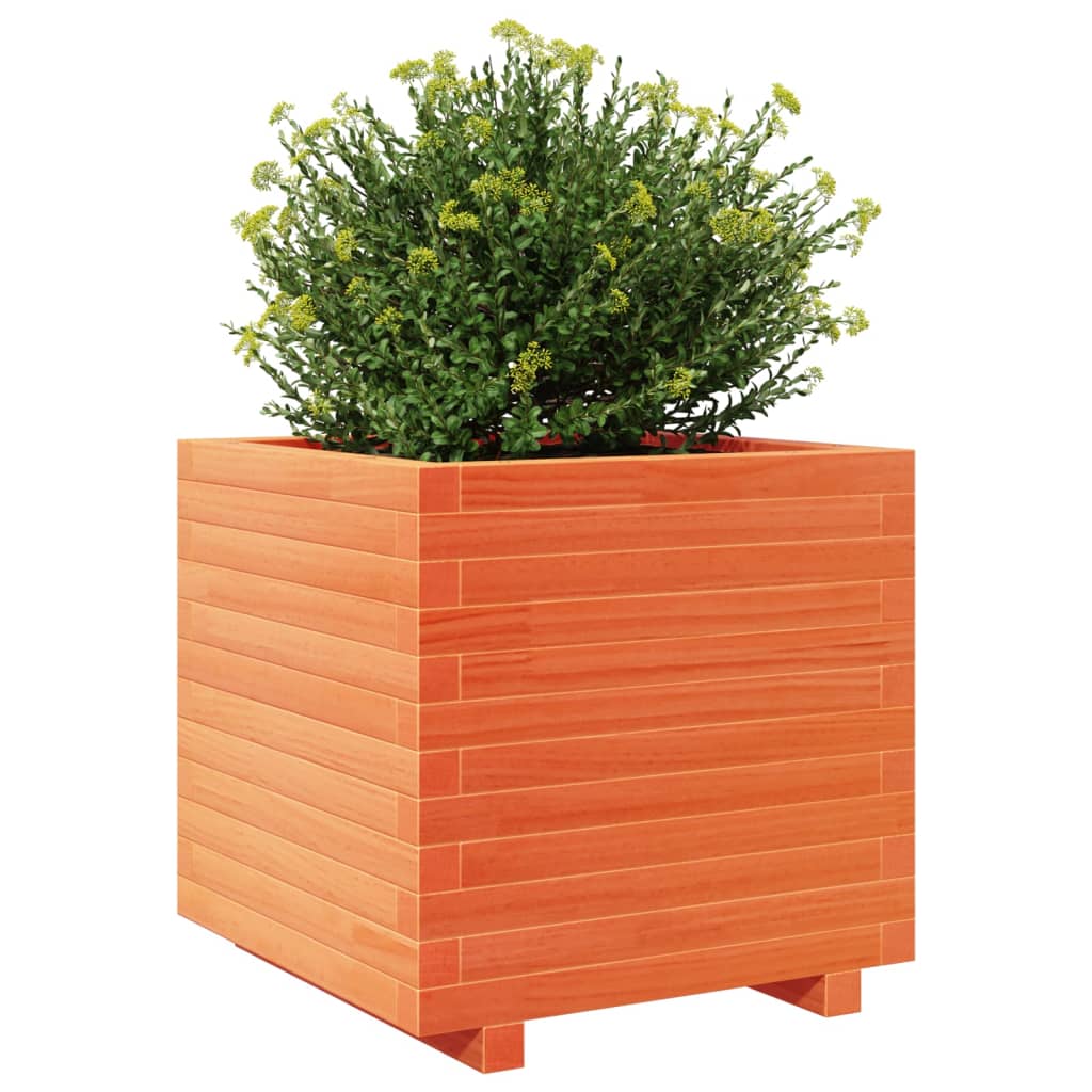 Jardinera Madera Maciza De Pino Marrón Cera 50x50x49,5 Cm_3