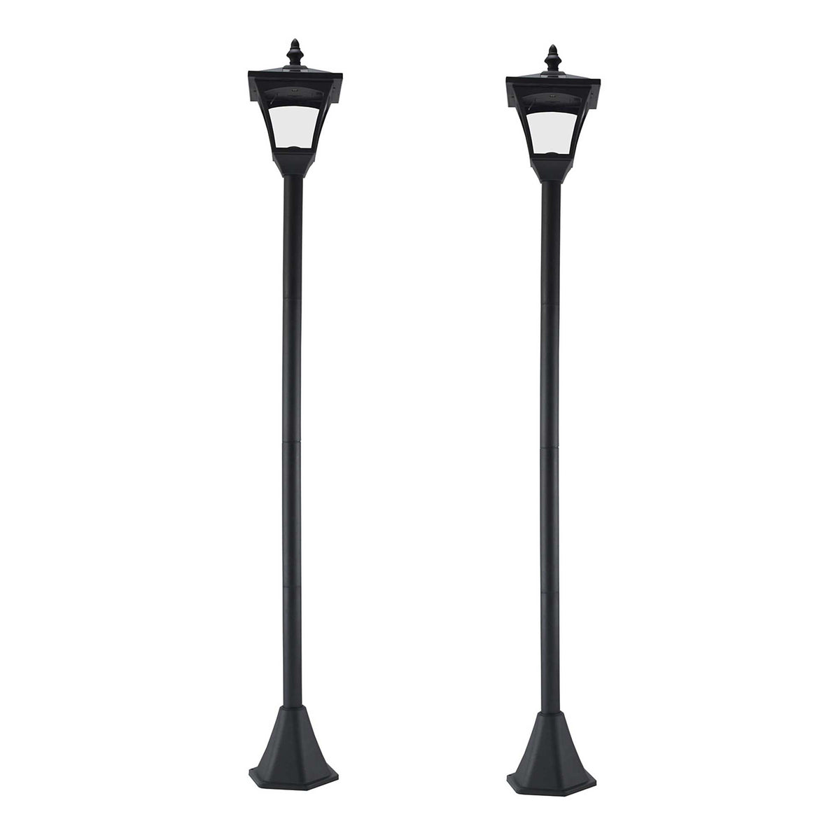 Farolas Solares Outsunny Plástico Negro 15x15x120 Cm_1