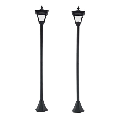 Farolas Solares Outsunny Plástico Negro 15x15x120 Cm_0