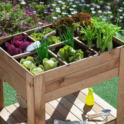 Mesa De Cultivo Germin 60 - Huerto Vertical En Madera 0,8x0,8x0,6 M / Multicolor_2