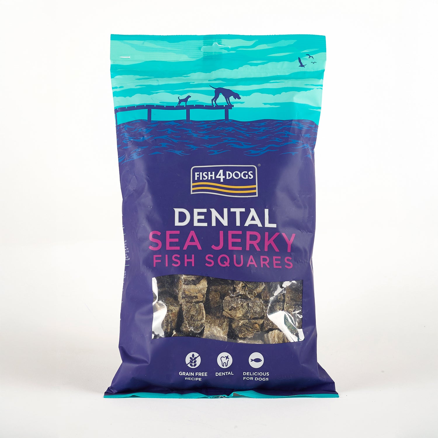 Fish4dogs Snack Dental Natural – Sea Jerky Fish Squares 4x575g_2