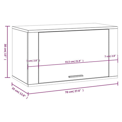 Mueble Zapatero Pared Madera Pino Marrón Roble 70x35x38 Cm / Vetonek_3