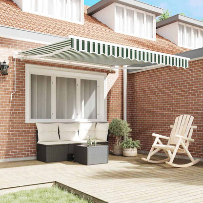 Toldo Retráctil Verde Y Blanco 300 X 250 X 165 Cm_2