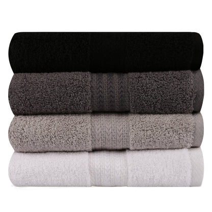 Juego De Toallas De Mano (4 Piezas) Blanco, Gris, Gris Oscuro Y Negro_1