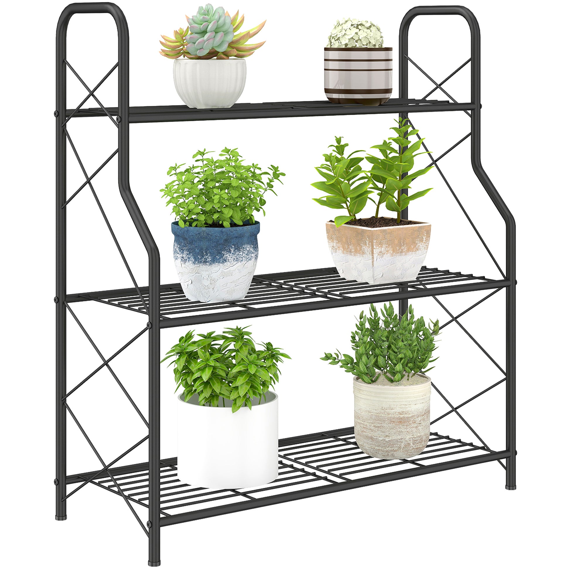 Outsunny Soporte Para Plantas De 3 Niveles Para Interior Y Exterior_0