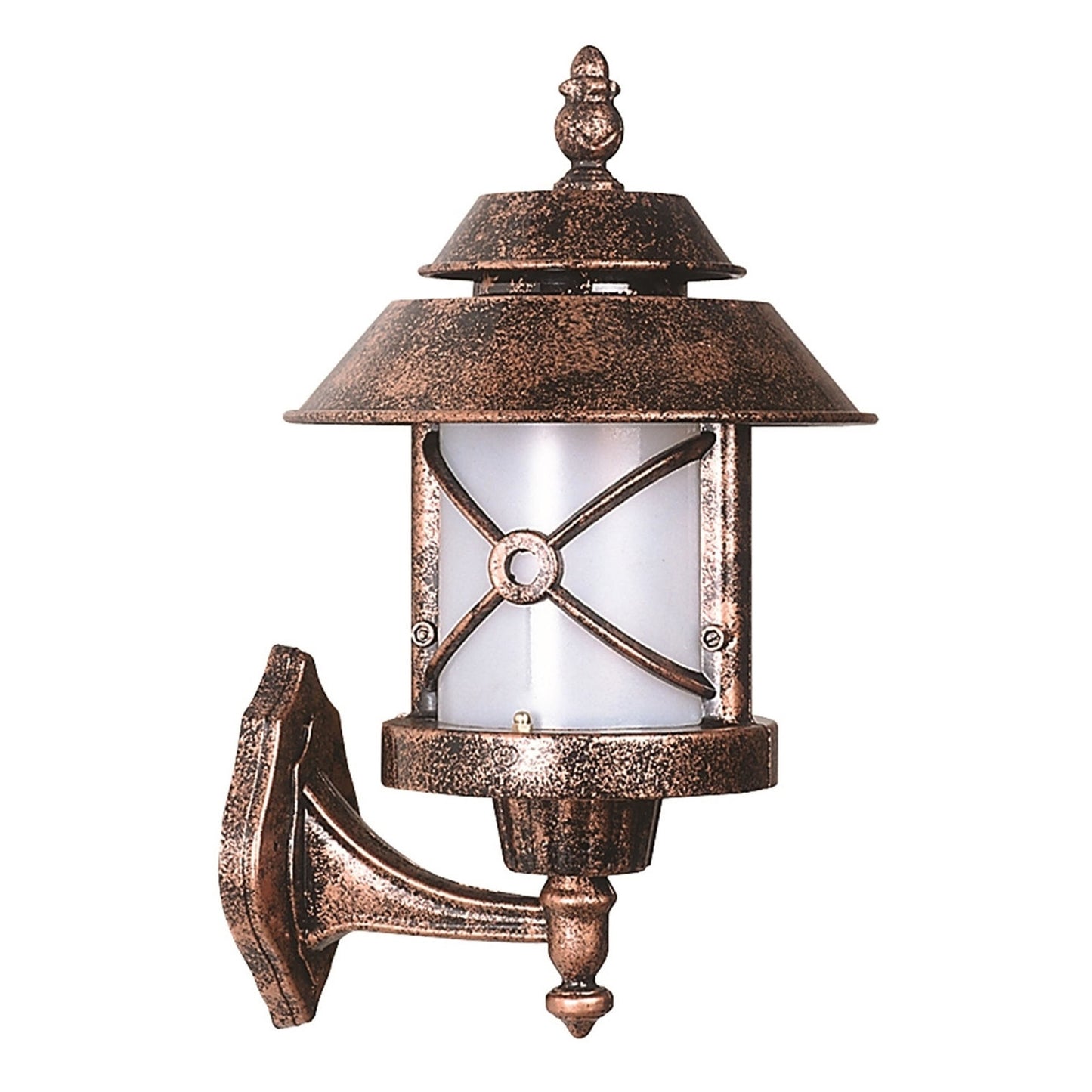 Aplique De Pared Para Exterior, Abs , Marrón, 30x26x40, Casquillo E 27 Max 60 W_0