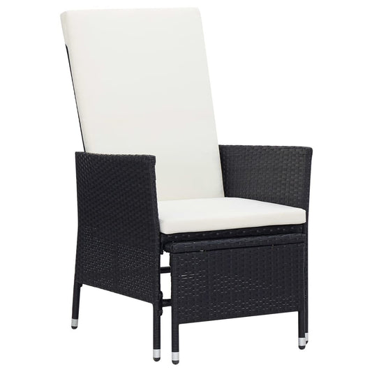 Vidaxl Sillón Reclinable De Jardín Con Cojines Ratán Sintético Negro_0
