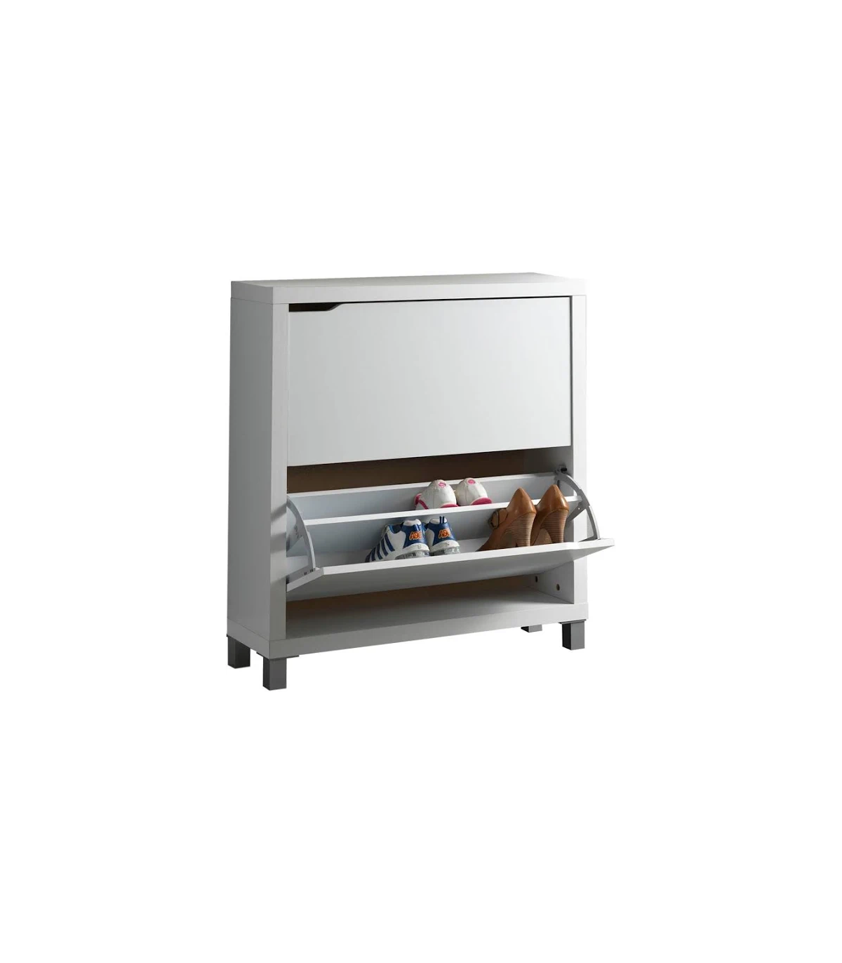 Zapatero 2 Puertas Kubox Acabado Blanco, 79 Cm(ancho) 84 Cm(altura) 24 Cm(fondo)_0