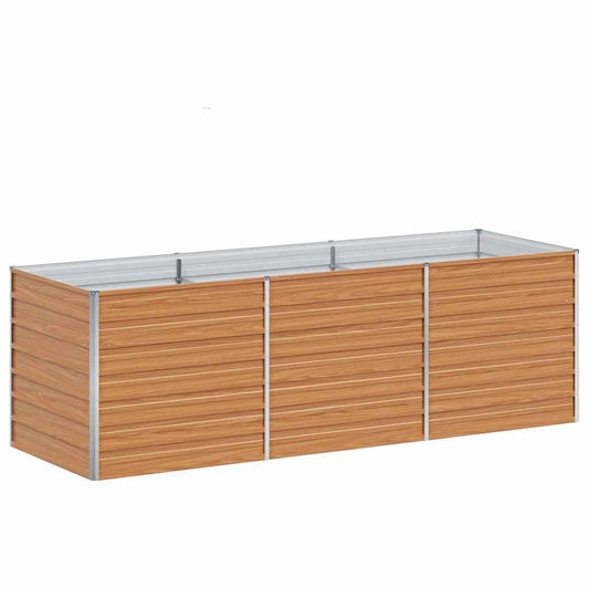 Arriate Elevado Marrón Claro 240 X 80 X 77 Cm Acero Galvanizado_0