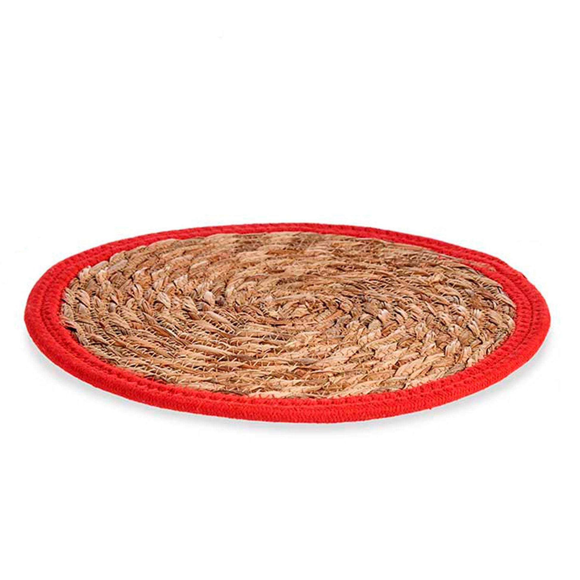 Tapete Natural Borde Rojo 30cm Colección Kinvara_0