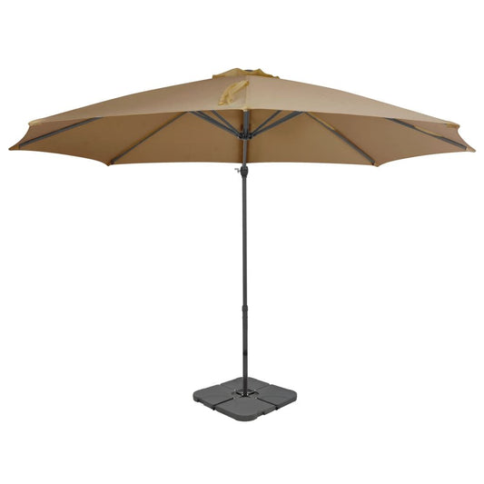 Vidaxl Sombrilla De Jardín Con Base Portátil Gris Taupe_0