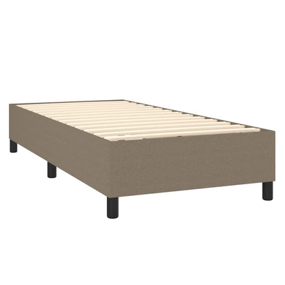 Cama Box Spring Colchón Y Luces Led Tela Gris Taupe 100x200 Cm / Vetonek_5