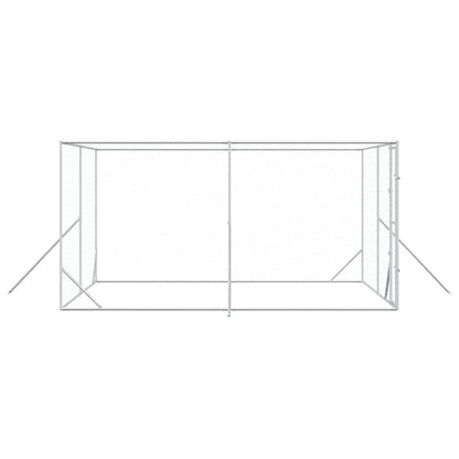 Perrera De Exterior Acero Galvanizado Plateado 4x4x2 M_4